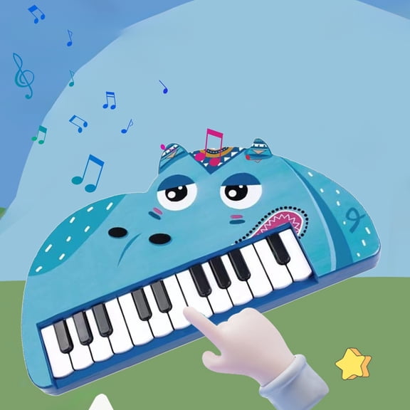 Eespoir Children's Cute Dinosaur Animals Electronic Piano Toy, Multi Functional Music Toy For Parent Child Interaction, Boy And Girl Festival Birthday Gift(A)