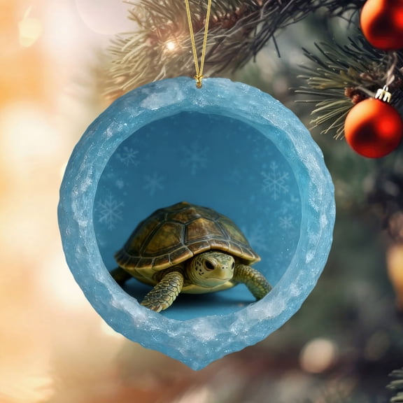 Eespoir Christmas Animals Print Acrylic, Hanging Christmas Ornaments, Animal Theme Gifts, For Family Colleagues Tree Decoration(B)