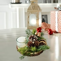 Eespoir Christmas Decoration Candle Holder, Wooden Desktop Ornament, for Home Décor, Winter Festivals, Centerpieces Dining Table