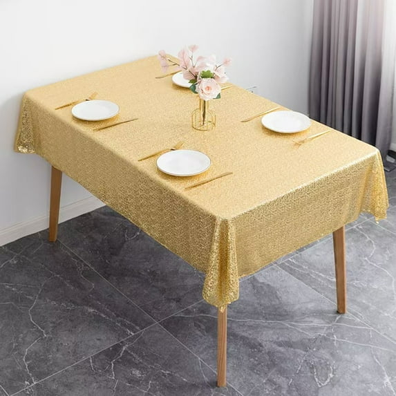 Eespoir Christmas Party Sequin Tablecloth, Christmas Table Skirt, for Dinners Wedding Birthday Party Banquet Table Cover, 59"x40"