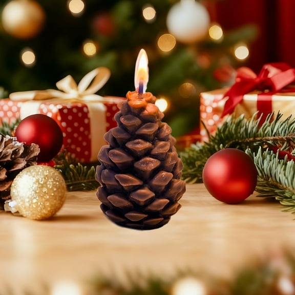 Eespoir Christmas Pines Scented Candle, Celebration Decoration Home Fragrance, Desktop Create Ambiance with Gifts, Holiday Atmosphere Setter(B)