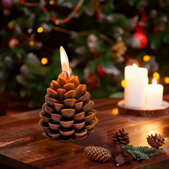 Eespoir Christmas Pines Scented Candle, Celebration Decoration Home Fragrance, Desktop Create Ambiance with Gifts, Holiday Atmosphere Setter(C)