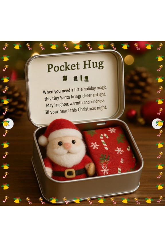 Christmas Pocket Hug, Pocket Hug Token, Holiday Hug Gift, For Christmas Cheer Comfort Friendship Keepsake Small Present(A)