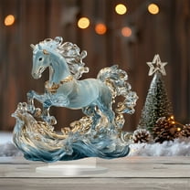 Eespoir Christmas Series Scene Crystal Ball, Desktop Decoration Ornament, 2D Acrylic Crafts Ornament, For Christmas Decoration Home Office Display Gift(C)
