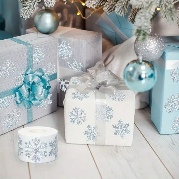 Eespoir Christmas Snowflake Graffiti Stickers 500PCS 1 In DIY Gift Packaging, Snowflake Graffiti Stickers, DIY Gift Stickers, For Gift Packaging Decorative Sealing