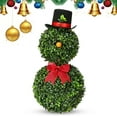 thumbnail image 1 of Eespoir Christmas Snowman Topiary 30 Inchs, Artificial Snowman Shaped Tree, Faux Snowman Plant, With Red Bow Santa Hat For Outdoor Indoor Home Porch, 1 of 5