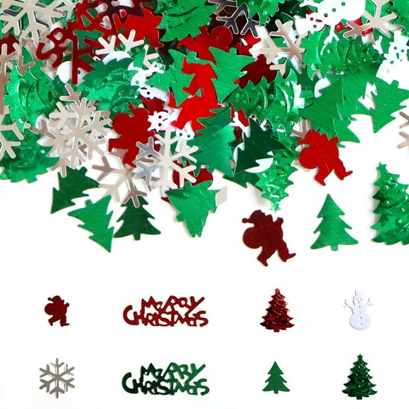 Eespoir Christmas Themed Confetti Glitter Decorative Paper For Christmas Tree And Table, Holiday Confetti Paper, Glitter Decorative Sheet, For Tree Table Decor Party Use