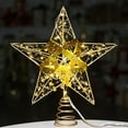 thumbnail image 1 of Eespoir Christmas Tree Top Star Decoration Tree Top Star With Lights, Iron Five Pointed Star, Light Up Tree Topper, For Christmas Tree Top Decoration(Gold), 1 of 6