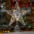 thumbnail image 1 of Eespoir Christmas Tree Top Star Decoration Tree Top Star With Lights, Iron Five Pointed Star, Light Up Tree Topper, For Christmas Tree Top Decoration(Silver), 1 of 6