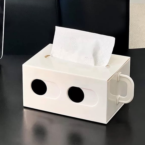 Eespoir Creatives Eyes Tissue Box, Rectangular Paper Towel Box, Table Paper Towel Box, for Table Car Office Desktop Storage, White