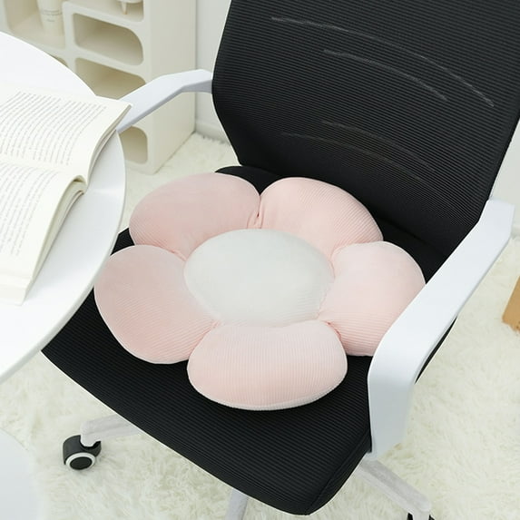 Eespoir Cute Flower Throw Pillow, Soft Pink 17.3" Shaped Floor Pillow, Cute Ae-sthetic Velvet Plush Decorative Pillows, for Bed, Sofa, Couch