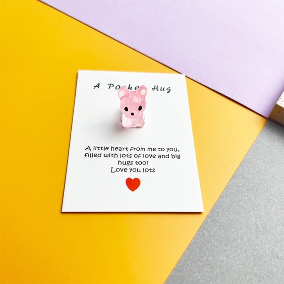 Eespoir Cute Resin Pocket Card, Small Doggy Series Decorative Gift, Miniature Figurine Card for Collectors, Thank You Notes, and Small Gift Presentation