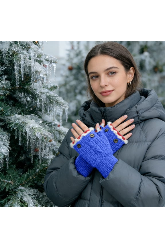 Cute Sharks Half-Finger Winter Gloves, Knitted Shark Mittens, Funny Animal Gloves, For Texting, Driving, Casual Winter Wear, Outdoor Errands, Gift For Kids(B)