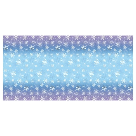 Eespoir Disposable Winter Snowflake Backdrop Tablecloth, PVC Christmas Snowflake Print Table Cloth, for Christmas Birthday Baby Shower Favor Table Party Decor