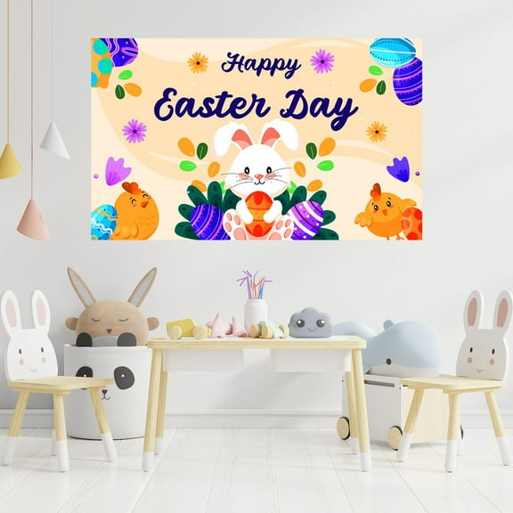 Eespoir Easter Banners, Seasonal Photos Backgrounds, Party Decorations, For Outdoor Activities Supplies, Easter Themed Home Decor(B)