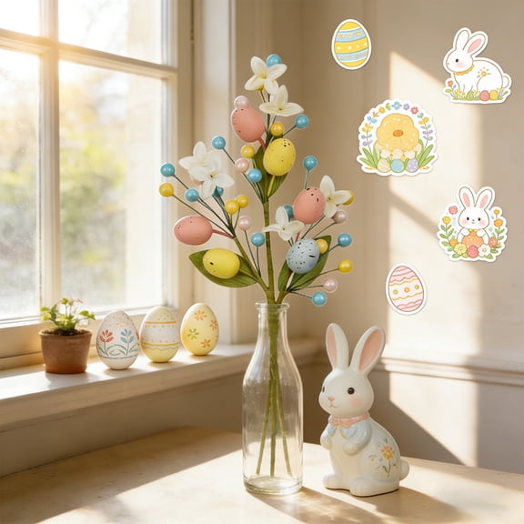 Eespoir Easter Branch Decorations for a Holiday Party, Table Centerpiece, Mantel Display, Entryway Decor, Spring Welcome, Floral Arrangement, Seasonal Styling