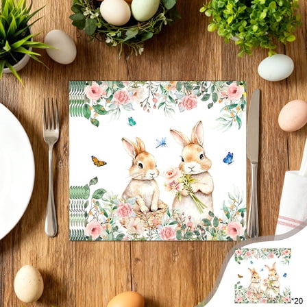 Eespoir Easter Disposable Napkins, Festive Party Napkins, Holiday Paper Napkins For Easter Dinner, Spring Celebration, Table Setting, Decorative, Quick Cleanup