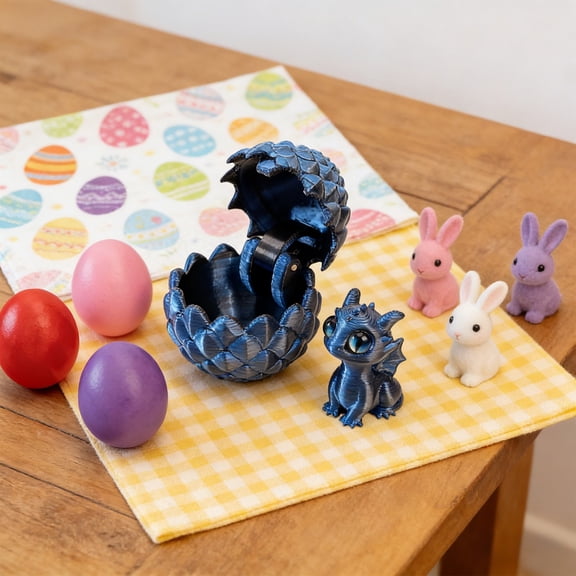 Eespoir Easter Hatchable Dragons Egg Toy, Assembly Colorful Dragons Figurine Gift for Kids, Teens, Adults, Holiday Joys Play, Collectible Toy, Fantasy Creature