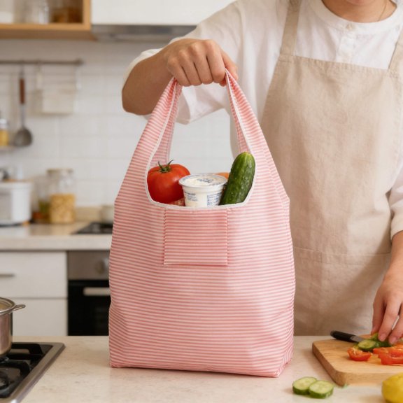 Eespoir Eco Foldable Square Tote, Waterproof Oxford Shopping Bag with Reinforced Handles for Groceries and Travel, Reusable Bag, Market Tote(B)