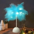 thumbnail image 1 of Eespoir Feathers Table Lamp, Elegant LED Feather Bedside Desk Light, Battery Operated, for Bedroom Wedding Christmas Valentine's Day Decor, 1 of 8