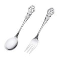 thumbnail image 1 of Eespoir Fine Flatware Dinner Fork Spoon Set, Stainless Steel Silvers Flatware Set, Mirror Polished Cutlery Utensil, Fancy Silverware for Parties, Weddings, Dinners and Events, 1 of 6