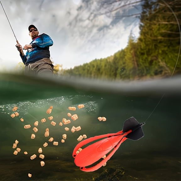 Eespoir Fishing Bait Dispenser, Hook Mounted Bait Holder Tool, Precision Anti Spill Bait Container For Freshwater Saltwater Fishing, Angler Accessory, Sturdy