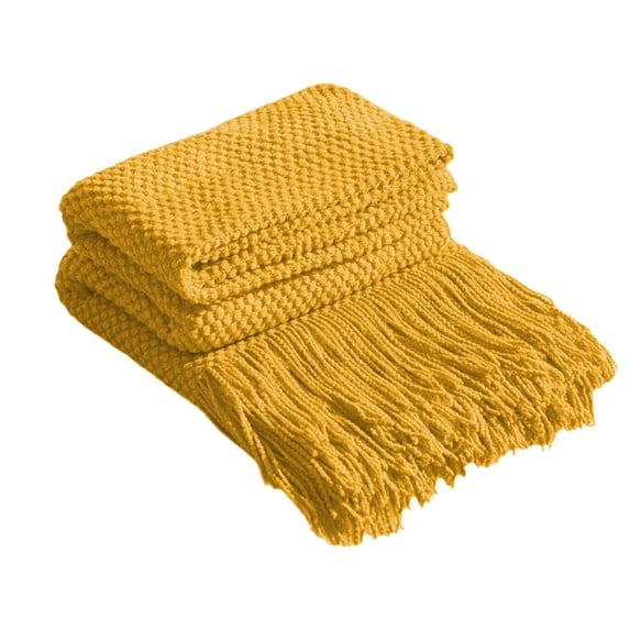 Eespoir Fringe Blanket Style Blanket, Super Soft Warm Decor Boho Throw with Tassels, Air Conditioner Blanket, Nap Sofa Blanket, for Bed, Sofa and Living Room Decor