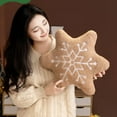 thumbnail image 1 of Eespoir Gingerbread House/Snowflake Plush Sherpa Cushion Pillow, Merry Christmas Embroidery Pillow, Desktop Scene Decoration, for Home Bedroom Xmas Party(A), 1 of 7