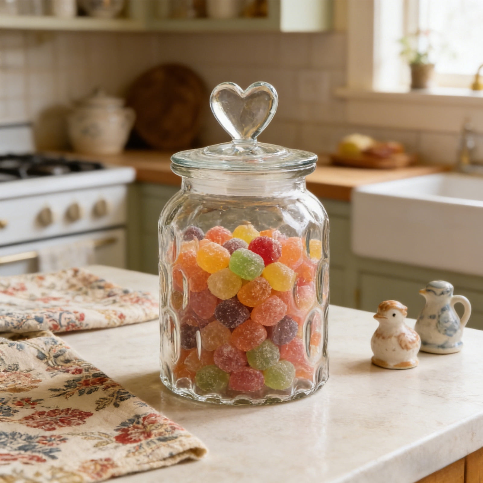 Eespoir Glass Sealed Jar Kitchen Storage Bottle, Transparent Grain and ...