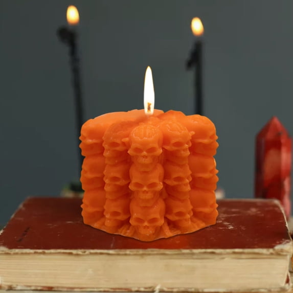 Eespoir Halloween Skeleton Cubes Aromatherapy Candle, Halloween Ambiance Ornament, Scented Candle for Halloween Table Party Decor