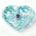 thumbnail image 1 of Eespoir Heart Shaped Resin Bowls, Transparent Decorative Bowl, Beautiful Pattern Candy Dish, For Keys, Jewelry, Trinkets, Wedding Favors, Table Centerpiece, Shelf Decor(Blue), 1 of 7