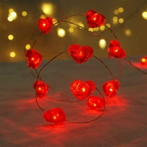 Eespoir Heart-shaped Lights, LED Love Flashing Lights, Battery Operated Lights for Valentines Day, Kids Bedroom, Christmas, Wedding, Indoor Party Decoration, Ambiance