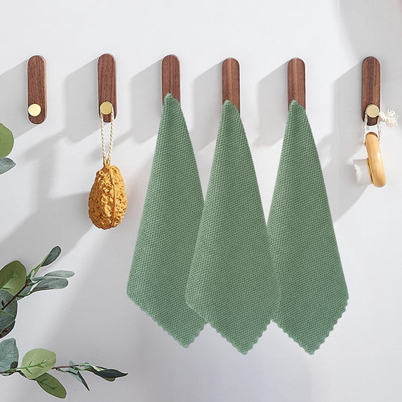 Eespoir Home Kitchen Lazy Cloth, Multifunctional Thickened Cleaning Cloth, Dishwashing Towel Wiping Cloth, for Dust, Countertops, Dishes, 10Pc Pack, Sturdy Material(Green)