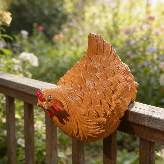 Eespoir Home Outdoor Garden Chicken Fence, Ornamental Decorative Piece, Hen Landscapes Decoration Display, for Yard, Patio, Rustic Farmhouse Style