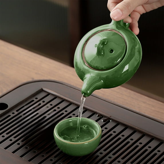 Eespoir Ice Crackle Glaze Tea Set Gift Box Set, Complete Set Of Ceramic Teapot A Pot Six Cups, Vintage Teapot & Cups, for Home Office Gifting, Tea Ceremony Accessories