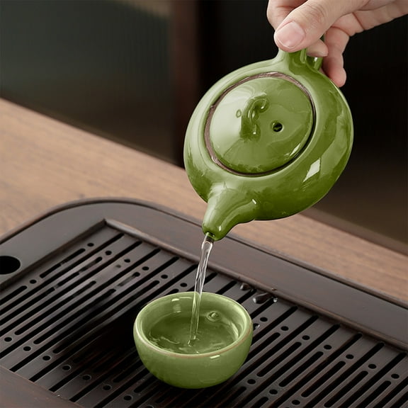 Eespoir Ice Crackle Glaze Tea Set Gift Box Set, Complete Set Of Ceramic Teapot A Pot Six Cups, Vintage Teapot & Cups, for Home Office Gifting, Tea Ceremony Accessories