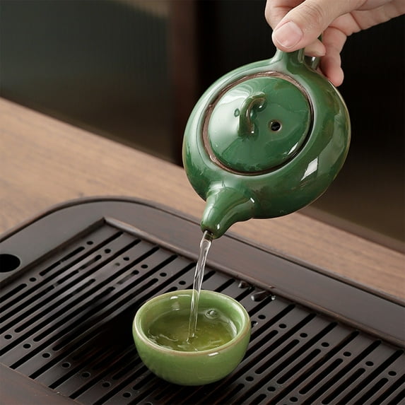 Eespoir Ice Crackle Glaze Tea Set Gift Box Set, Complete Set Of Ceramic Teapot A Pot Six Cups, Vintage Teapot & Cups, for Home Office Gifting, Tea Ceremony Accessories