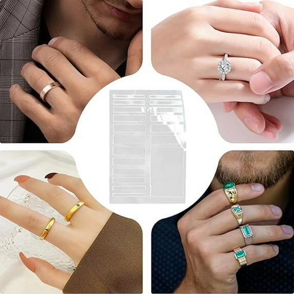 Eespoir Invisible Ring Adjuster, Transparent Snug Tightener, Ring Size Adjuster for Jewelry Care, Personal Use, Fit Solution