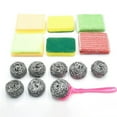 thumbnail image 1 of Eespoir Kitchen Cleaning Set, Stainless Steel Dishwashing Sponge Scrubsing Value 19 Piece Combo, Dish Scrubber Set, Sink Cleaning Tools, Household Cleaning Kit, 1 of 6