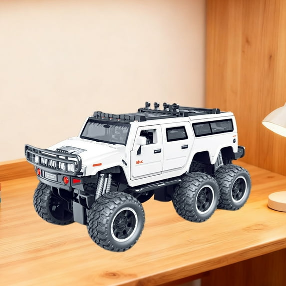 Eespoir Large Six-wheel Car, Off-road Swat Vehicle, Inertia Voice Light, Police Car Model, Boys Gift Idea, Toy Car Collection(White)