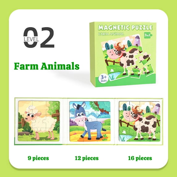 Eespoir Magnetic Puzzle, Children Thinking Toys, Age 3 to 6, Educational Puzzle Game, Learning Development Activity, Cognitive Skill Building(Green)