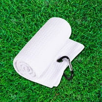 Eespoir Microfiber Golf Towel with Carabiner Clip, Waffle Pattern Golf Towels for Bags, Outdoor Sports Towel Gifts, for Sports Training and Daily Use, White