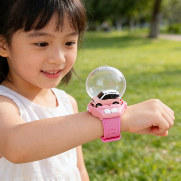 Eespoir Mini Remote Control Car Watch Toy, RC Mini Car With Watch Controller, USB Rechargeable RC Car Toy With Colorful Lights, for Kids, Gift, Fun, Sturdy