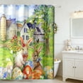 thumbnail image 1 of Eespoir No-Drill Easter Bath Curtain, Linen Fabric Shower Curtain For Holiday, Bathroom Decoration With Hook System, Spring Theme, Rental Friendly, Easy Change(B), 1 of 6