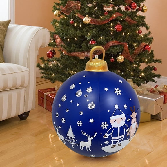 Eespoir Outdoor Inflatable Christmas Ball, 24" Outdoor Merry Christmas Inflatable Decorated Ball, Christmas Tree Decorations, for Outdsides Winter Yard & Pool Decor