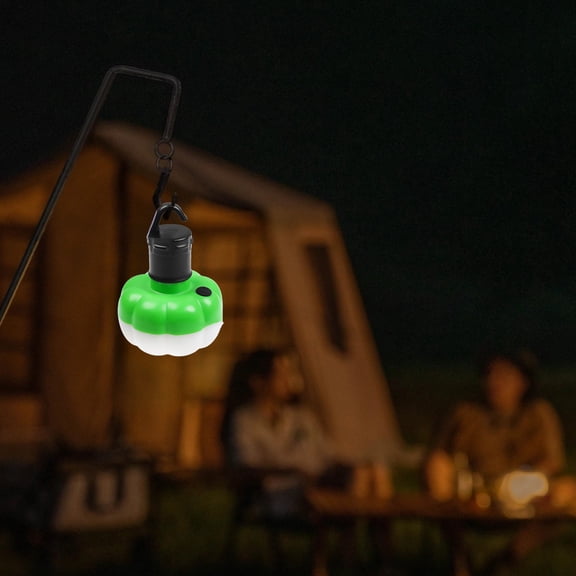 Eespoir Outdoor Pumpkin Camping Lights, Hanger Hanging Lanterns, Battery Powered Tent Emergency Lights for Field Work, Backyard, Halloween Decor(Green)