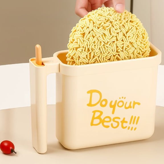 Eespoir Packaged Instant Noodles Bowl, No-wash Instant Noodles Bowl with Fork, Must-have for Lazy People, for Dorm Students, Quick Meal, Office Lunch, Convenient(White)