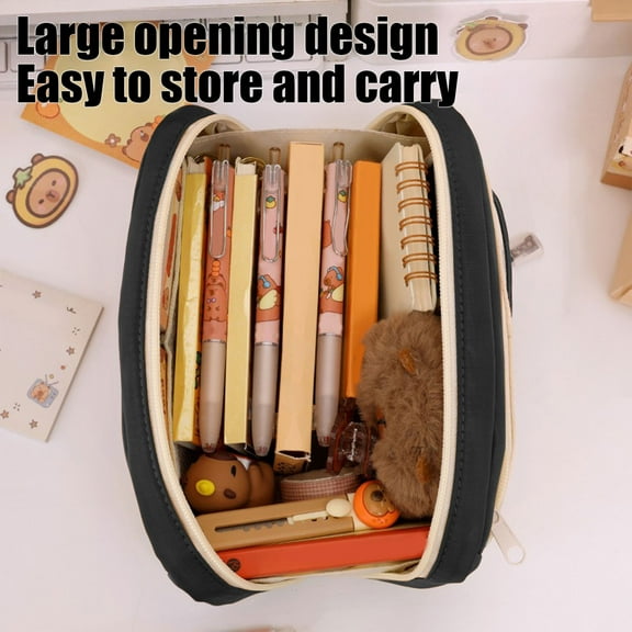 Eespoir Pencil Case Large Capacity Pencil Pouch, Cute Aesthetic Pencil Storage Bag, Zippered Stationery Storage Bag, for Sch-ool And Office Supplies