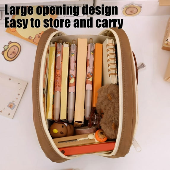 Eespoir Pencil Case Large Capacity Pencil Pouch, Cute Aesthetic Pencil Storage Bag, Zippered Stationery Storage Bag, for Sch-ool And Office Supplies