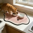 thumbnail image 1 of Eespoir Pet Feeding Mat, Quick Drying Absorbent Bowl Mat, Non Slip Cat and Dog Food Mat, Pet Water Dispenser Mat for Indoor Use, Keeps Floors Clean for Feeding Area(Pink), 1 of 6
